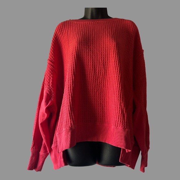 NWOT American Eagle Oversized thermal sweatshirt - Picture 1 of 8